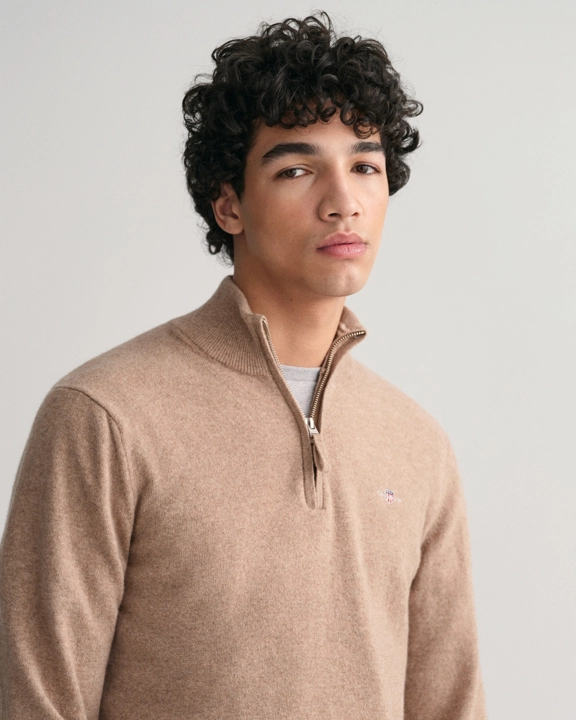 SUPERFINE LAMBSWOOL HALF ZIP-Strikk-Gant-Aandahls