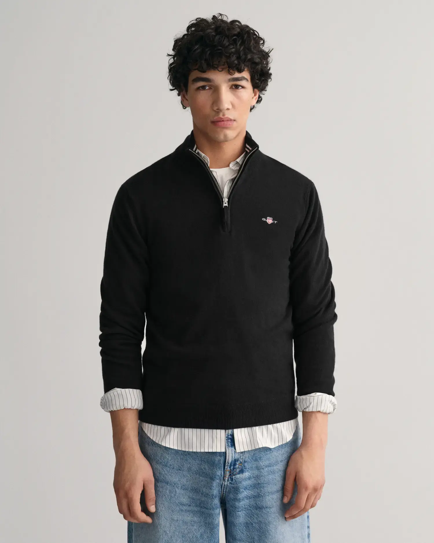 SUPERFINE LAMBSWOOL HALF ZIP-Strikk-Gant-Aandahls
