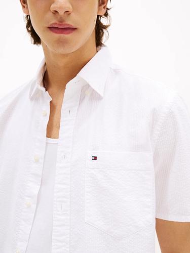 Seersucker solid shirt-Skjorte-Tommy Hilfiger-Aandahls