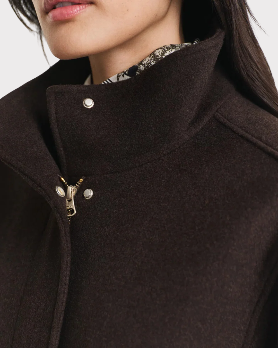 Short Wool Jacket With Zip-Yttertøy-Gant-Aandahls