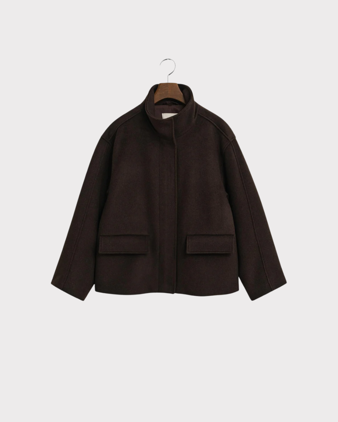 Short Wool Jacket With Zip-Yttertøy-Gant-Aandahls