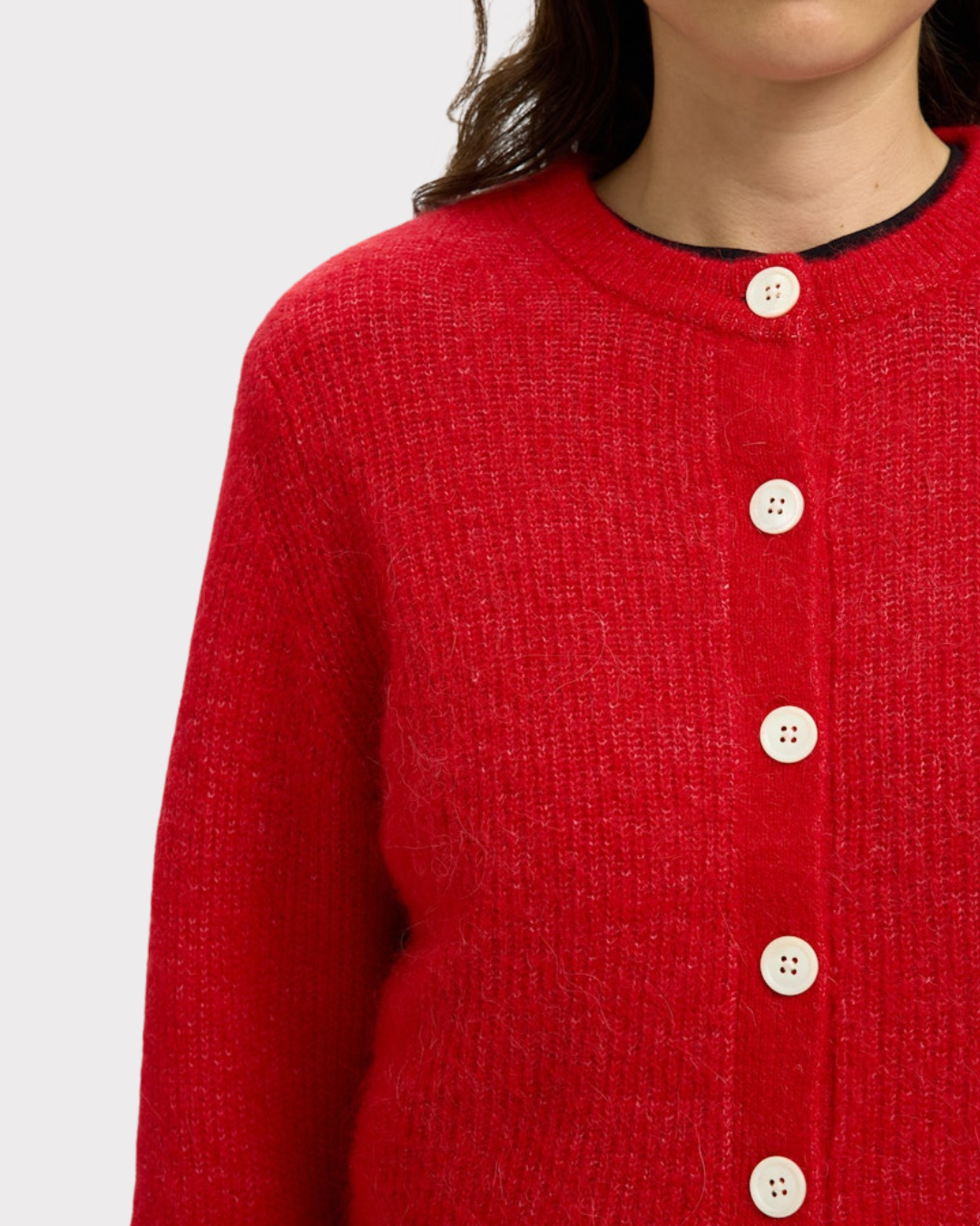 Sia Ras LS Knit Cropped Cardigan-CARDIGAN-Selected Femme-Aandahls