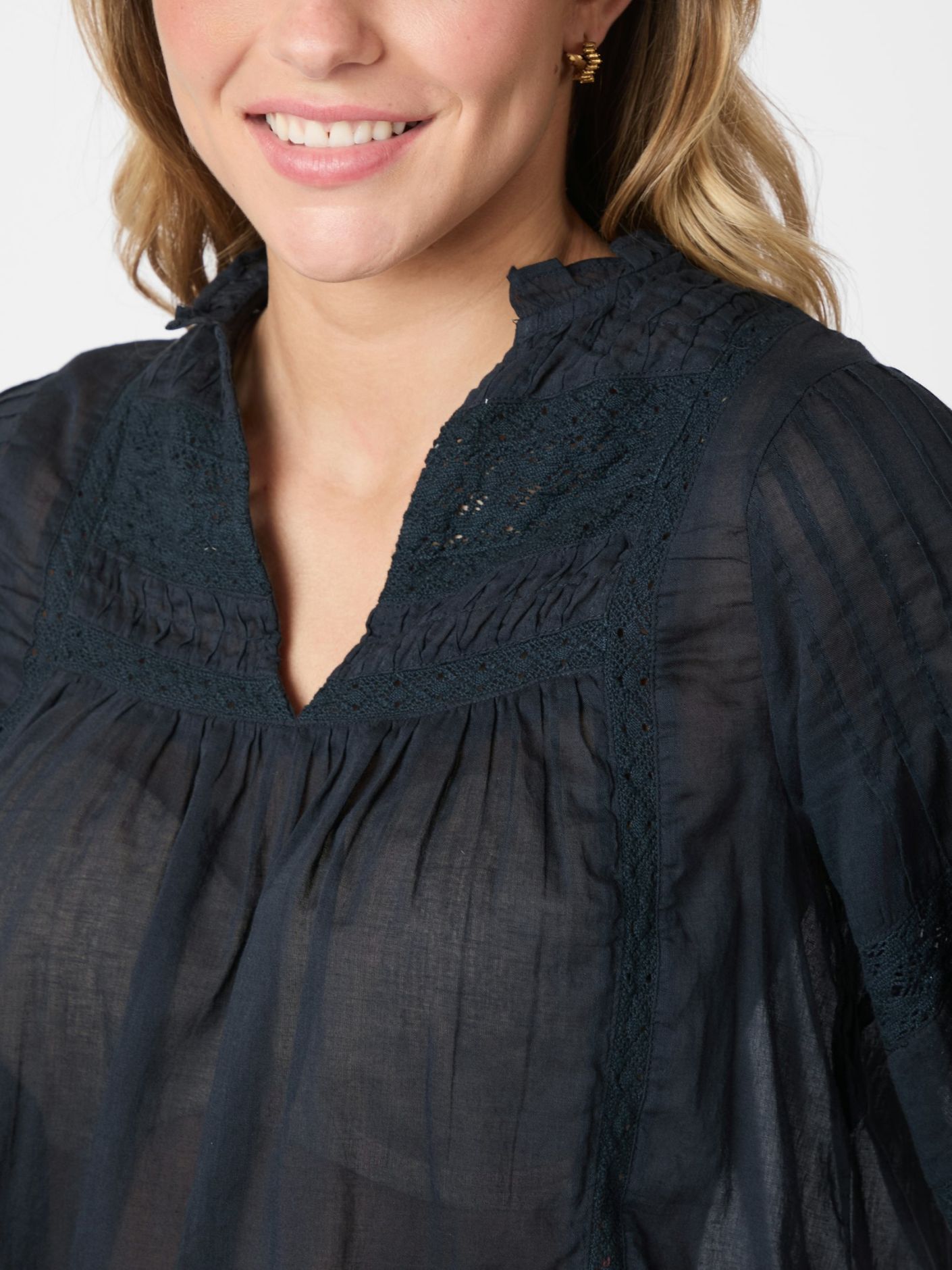 Siama voile blouse-Bluser-Neo Noir-Aandahls