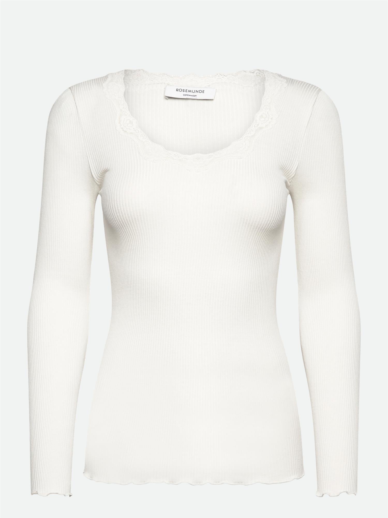 Silk t-shirt w/lace-Overdel-Rosemunde-Aandahls