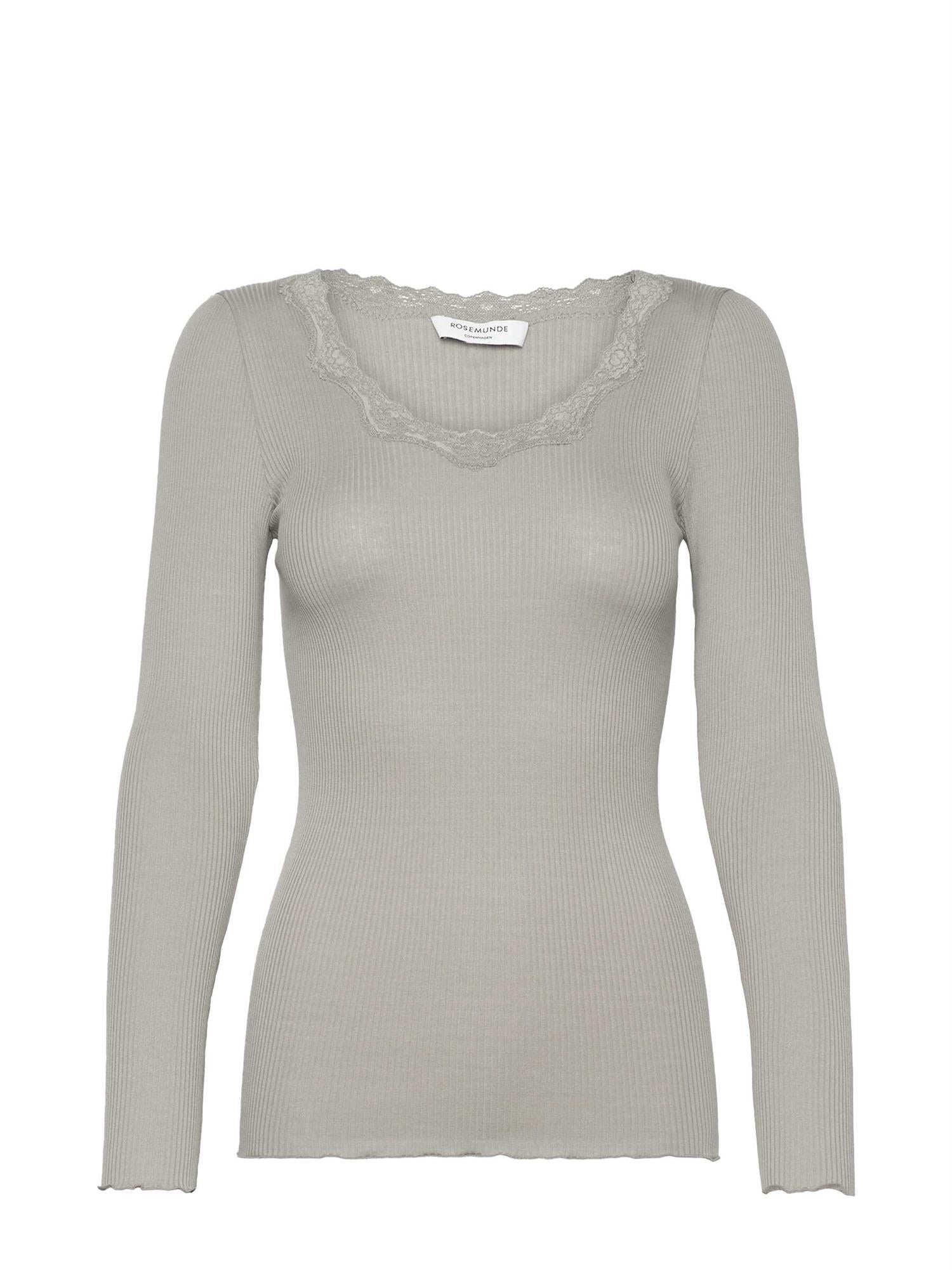 Silk t-shirt w/lace-Overdel-Rosemunde-Aandahls