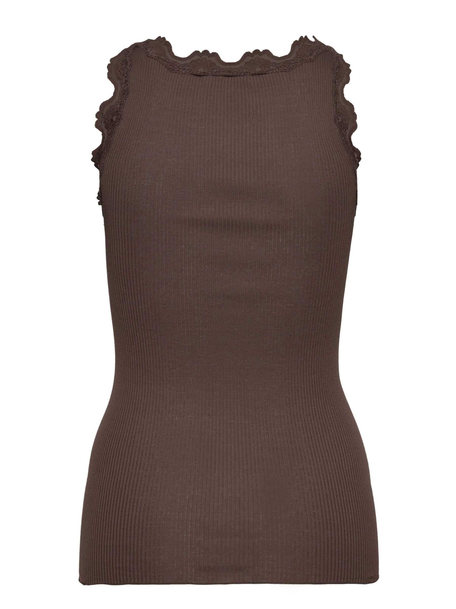 Silk top w/lace-Singlet-Rosemunde-Aandahls