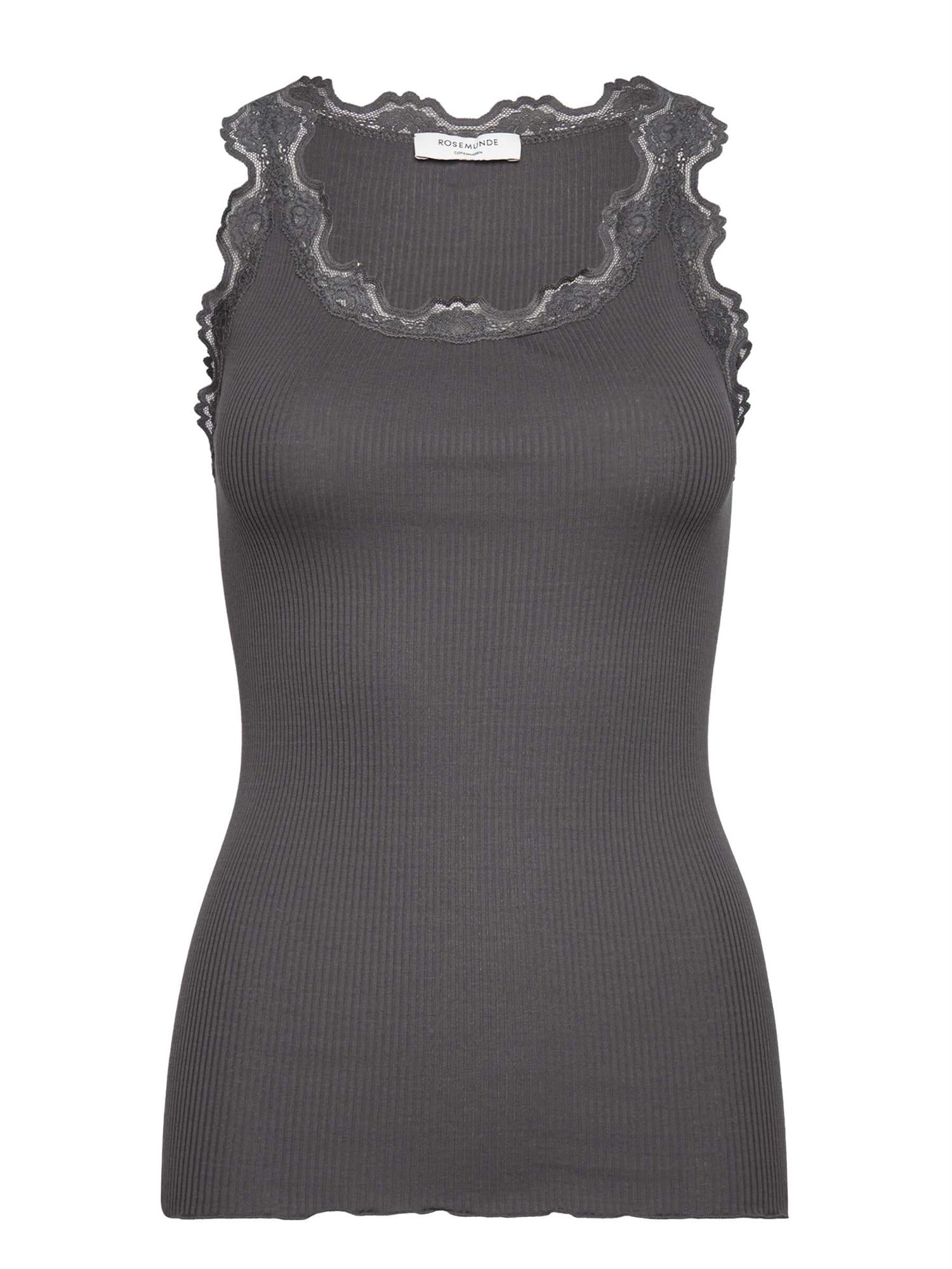 Silk top w/lace-Singlet-Rosemunde-Aandahls