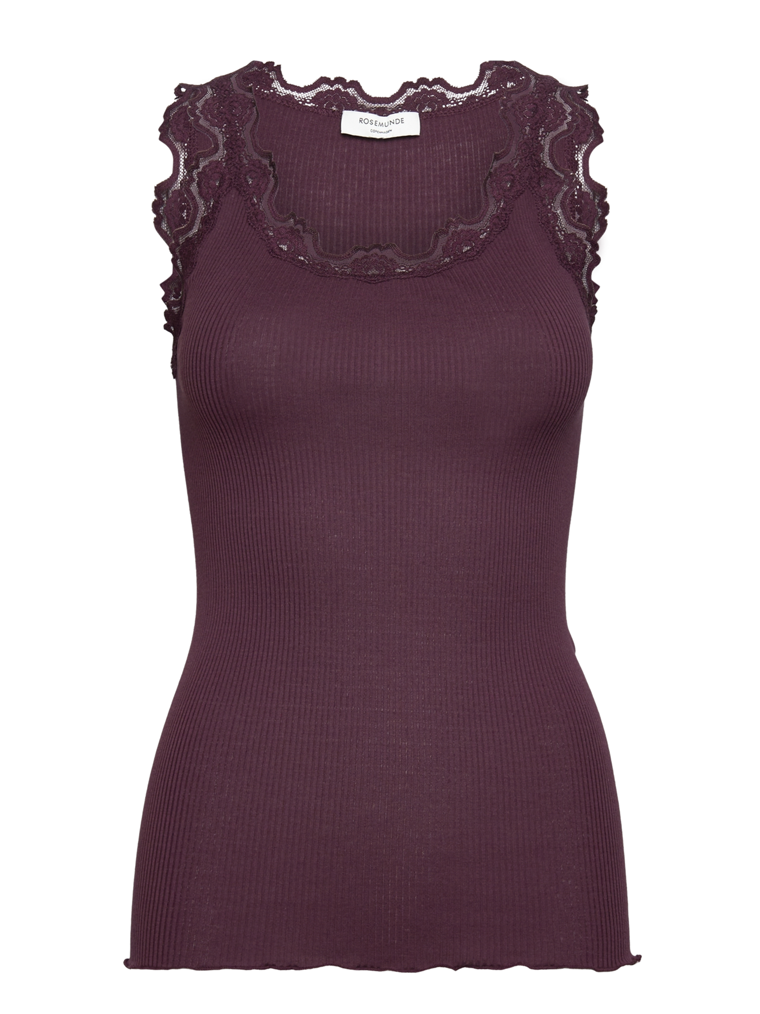 Silk top w/lace-Singlet-Rosemunde-Aandahls