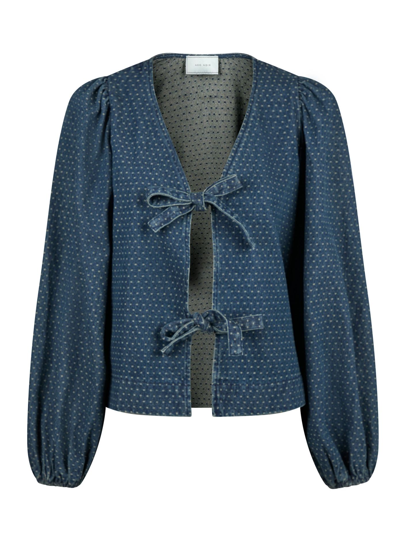 Silvi Overdyed Dot Blouse-Bluser-Neo Noir-Aandahls