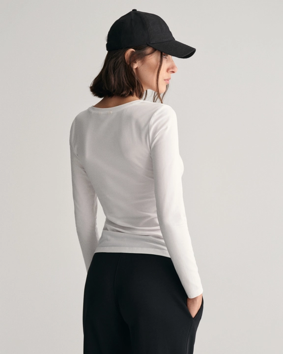 Slim COT/ELA LS Scoop Neck TOP-T-shirt-Gant-Aandahls