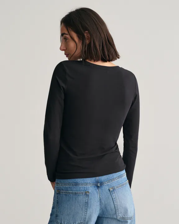 Slim COT/ELA LS Scoop Neck TOP-T-shirt-Gant-Aandahls