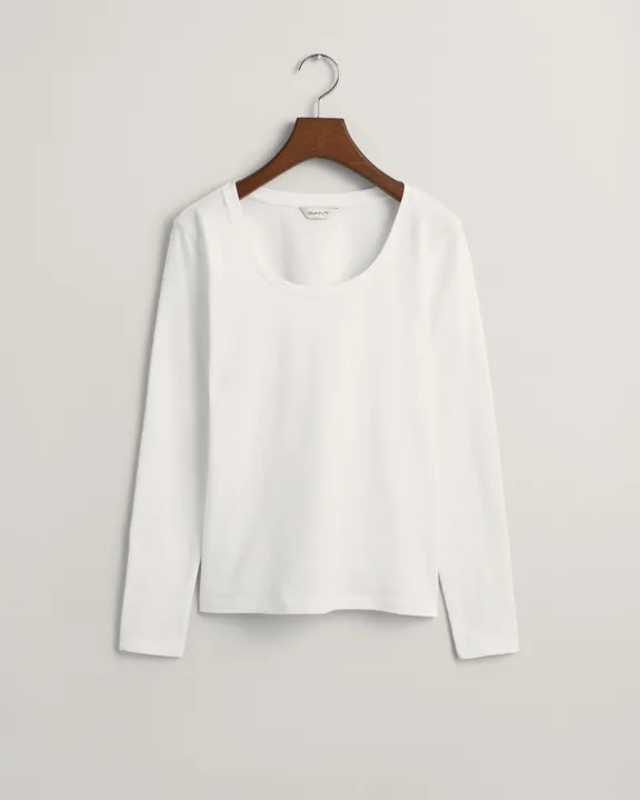 Slim COT/ELA LS Scoop Neck TOP-T-shirt-Gant-Aandahls