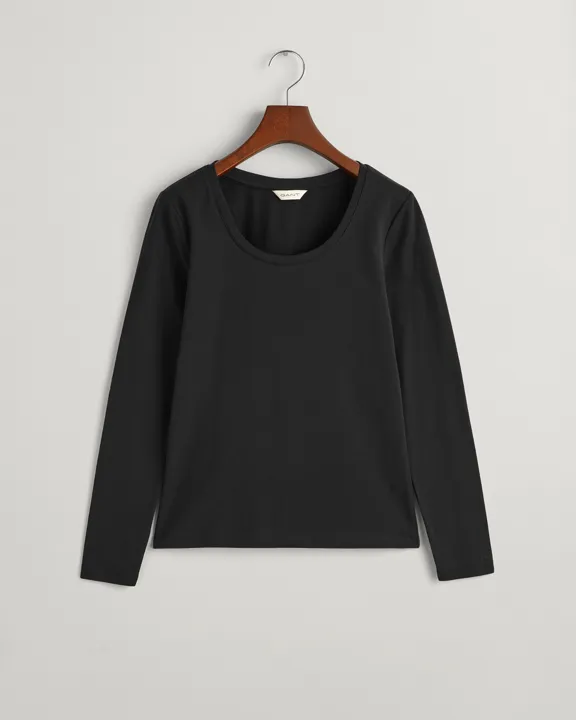Slim COT/ELA LS Scoop Neck TOP-T-shirt-Gant-Aandahls