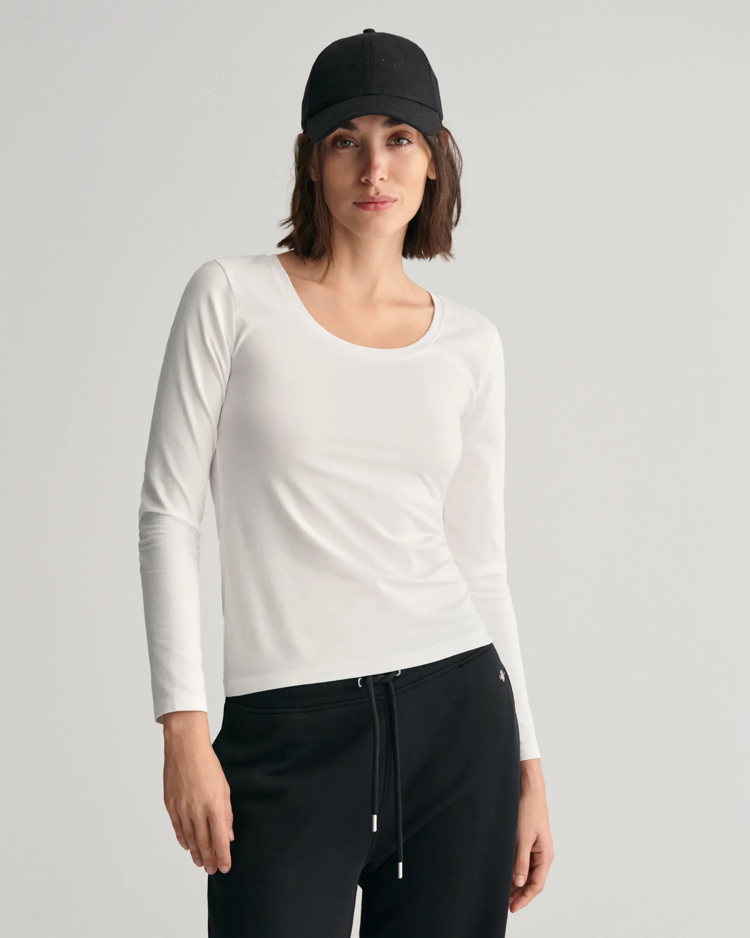 Slim COT/ELA LS Scoop Neck TOP-T-shirt-Gant-Aandahls