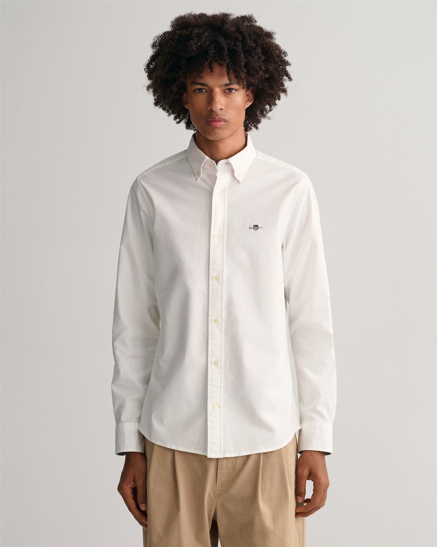 Slim Stretch Oxford Shirt-Skjorte-Gant-Aandahls