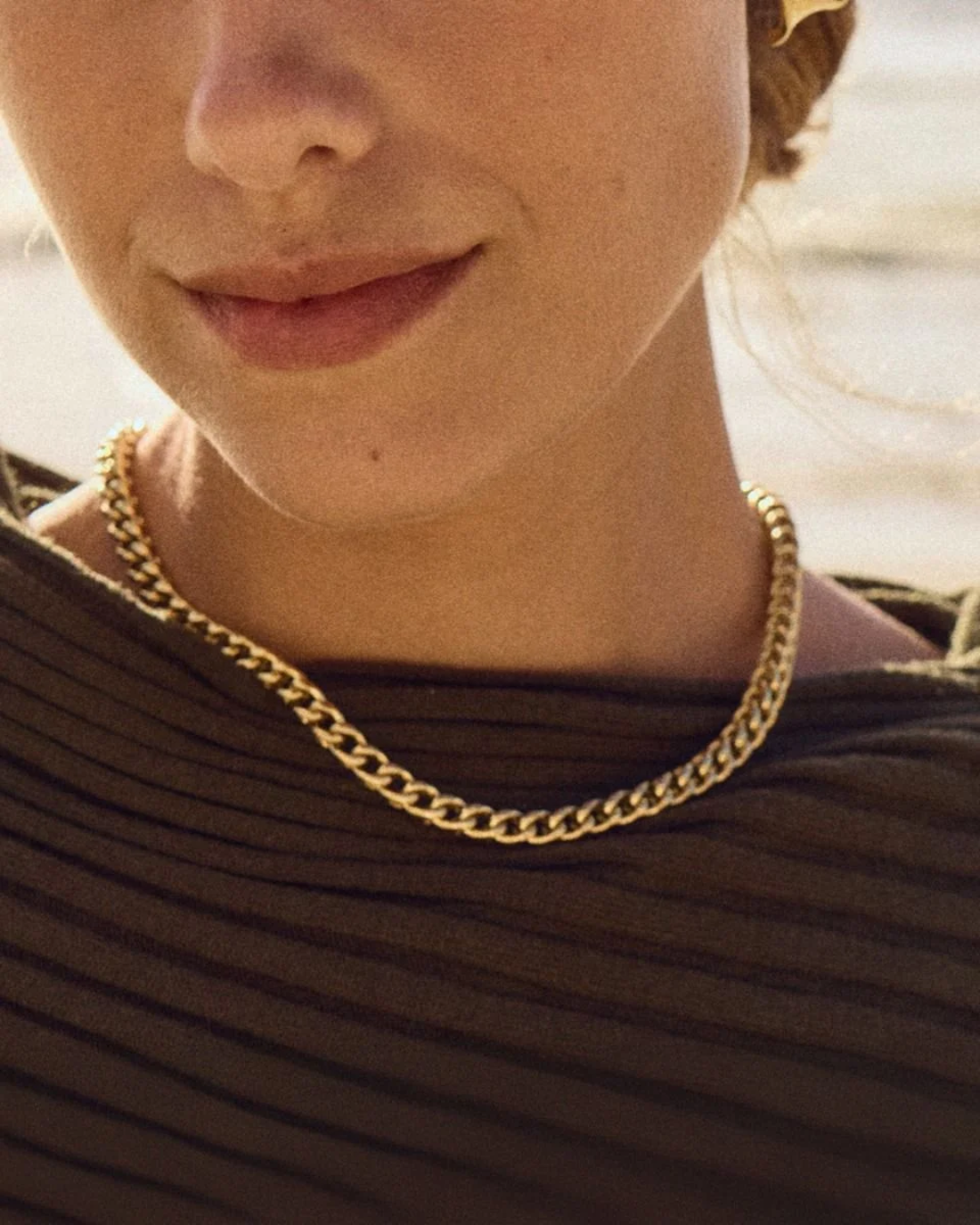 Spiga Chain Necklace Gold-Smykke-Edblad-Aandahls