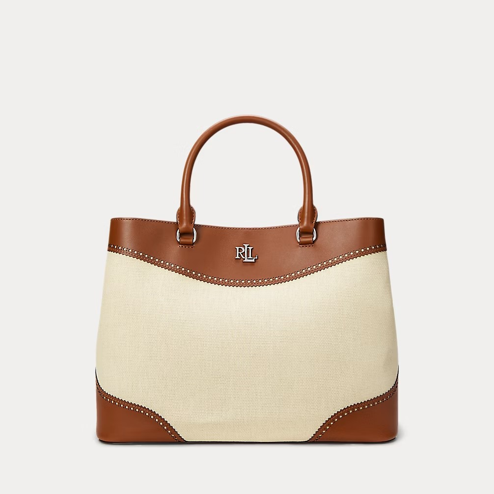 Straw and leather marcy-Veske-Ralph Lauren-Aandahls
