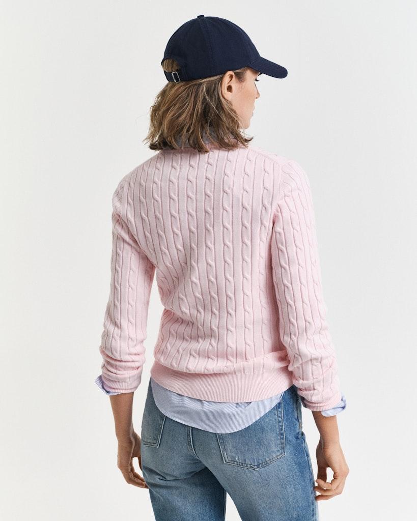 Stretch cotton cable c-neck-Strikk-Gant-Aandahls