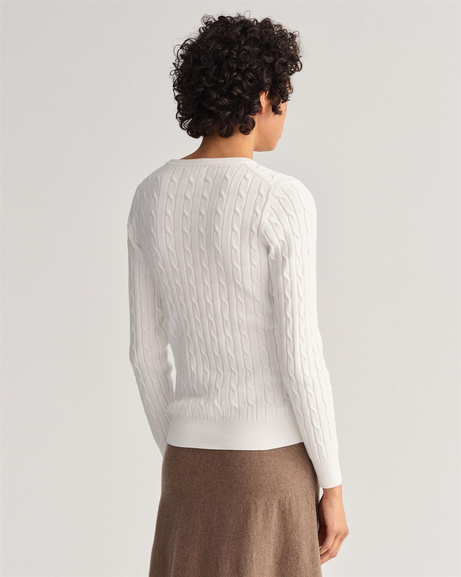 Stretch cotton cable c-neck-Strikk-Gant-Aandahls
