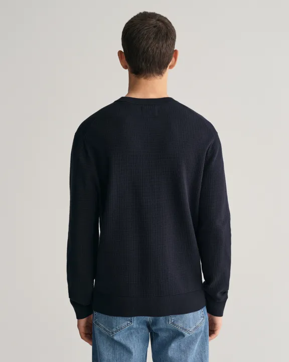 Textured genser c-neck-Strikk-Gant-Aandahls
