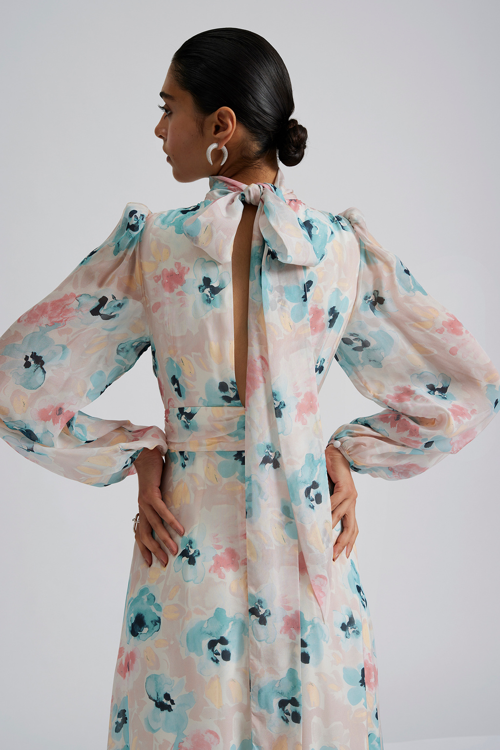 Valerie open back silk Blend maxi dress-Kjole-By Malina-Aandahls