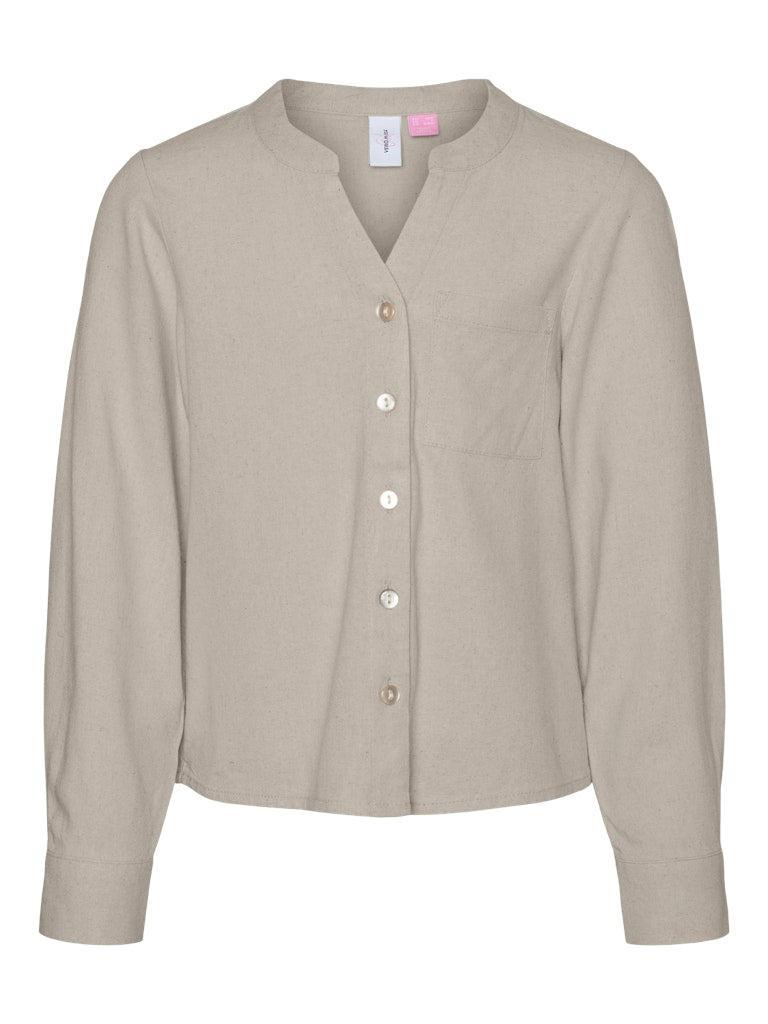Vmmymilo L/S V-neck Shirt Wvn Ga Girl-Topper-Vero Moda Girl-Aandahls