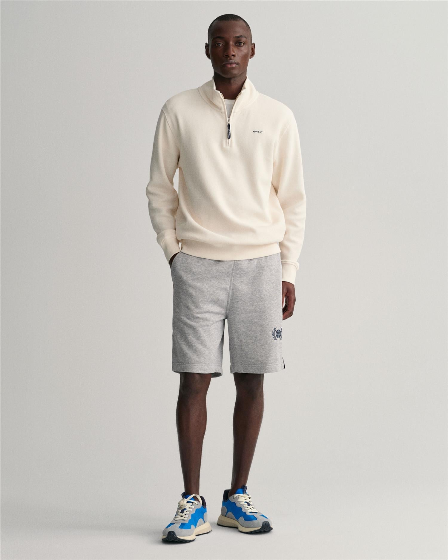 Waffle Texture Half Zip-Genser-Gant-Aandahls