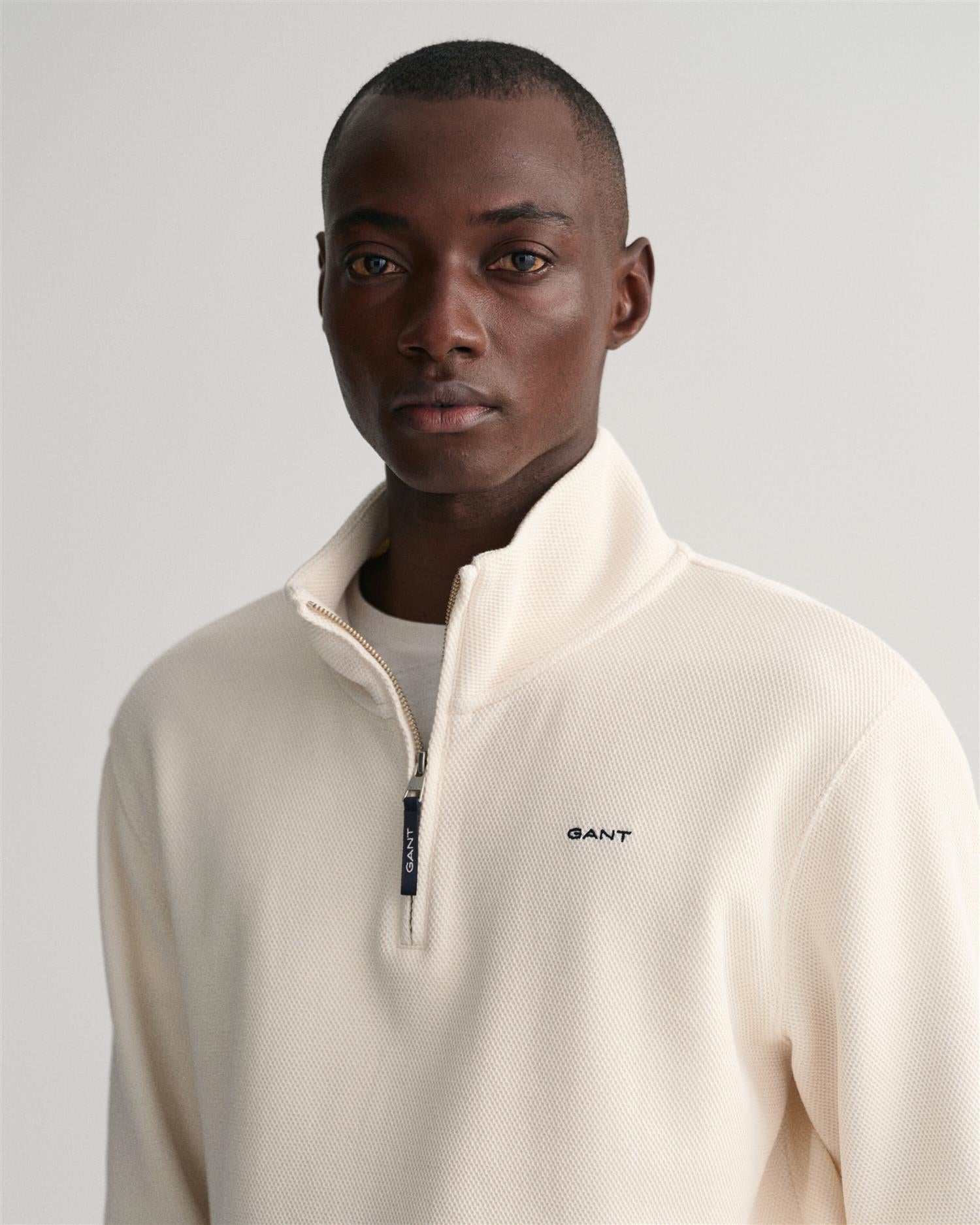 Waffle Texture Half Zip-Genser-Gant-Aandahls