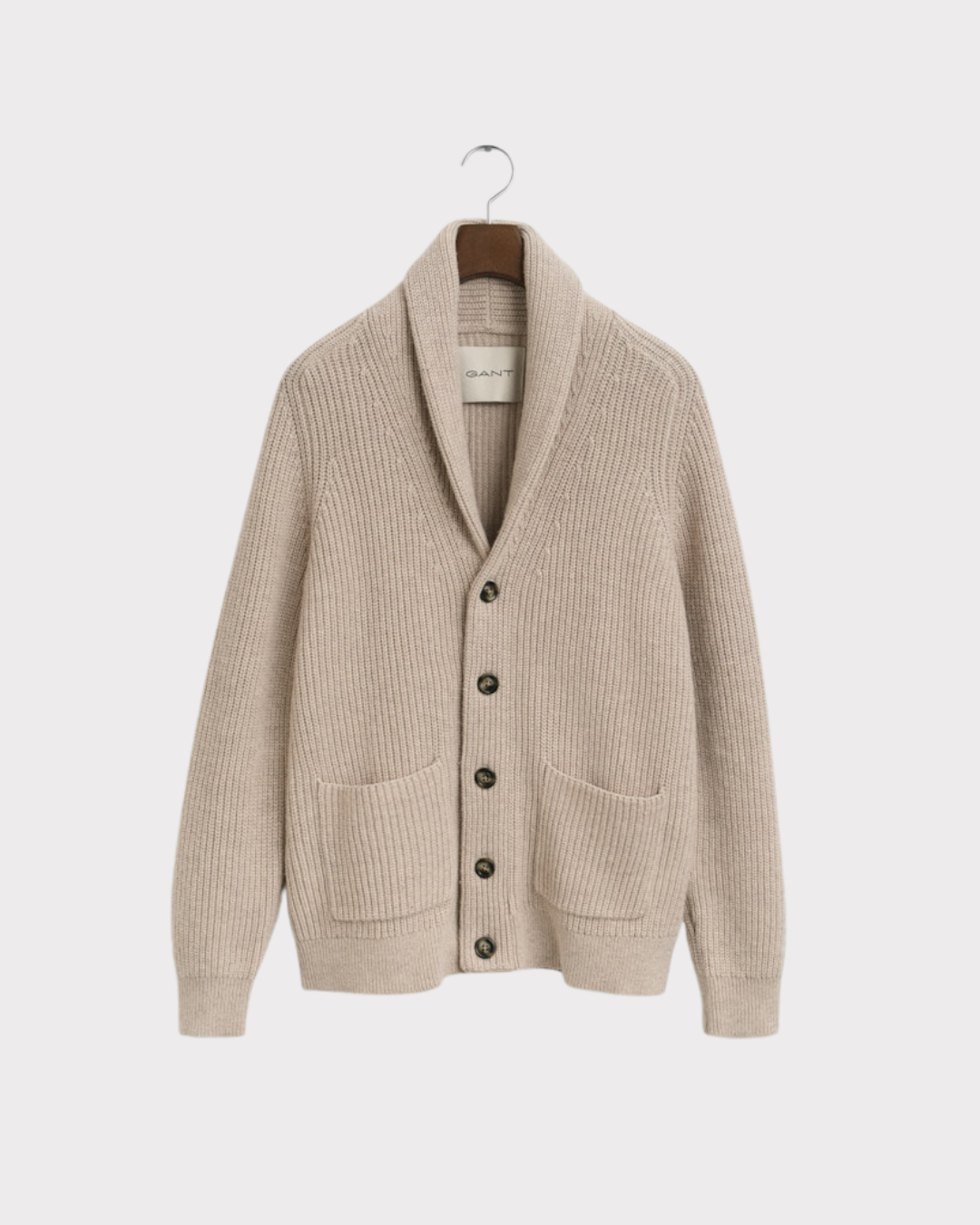 Wool Blend Shawl Collar Cardigan-Genser-Gant-Aandahls