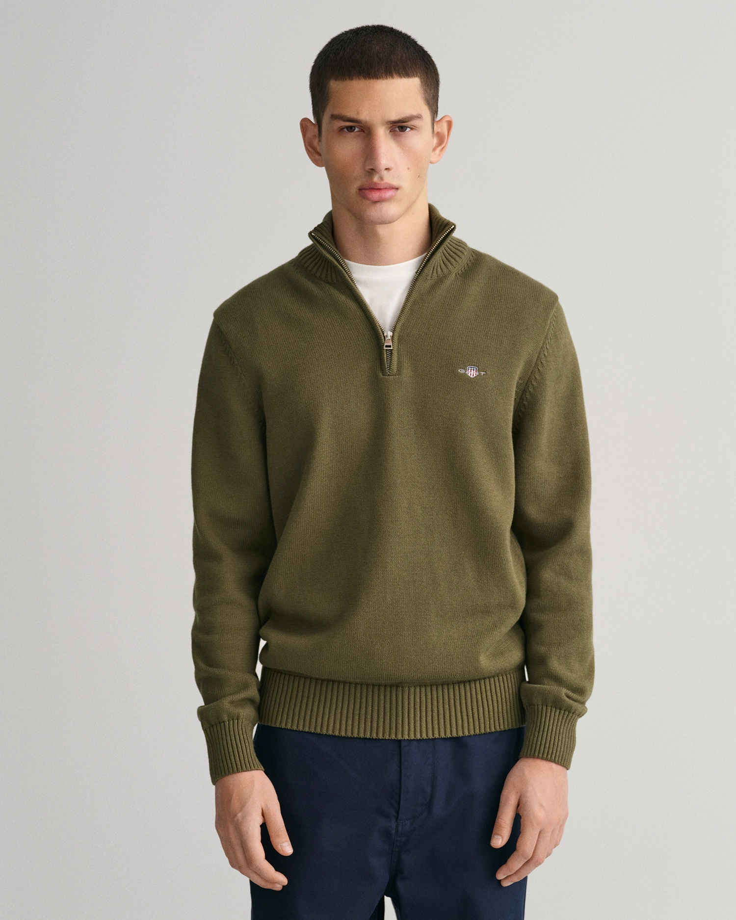 casual cotton halfzip-Genser-Gant-Aandahls