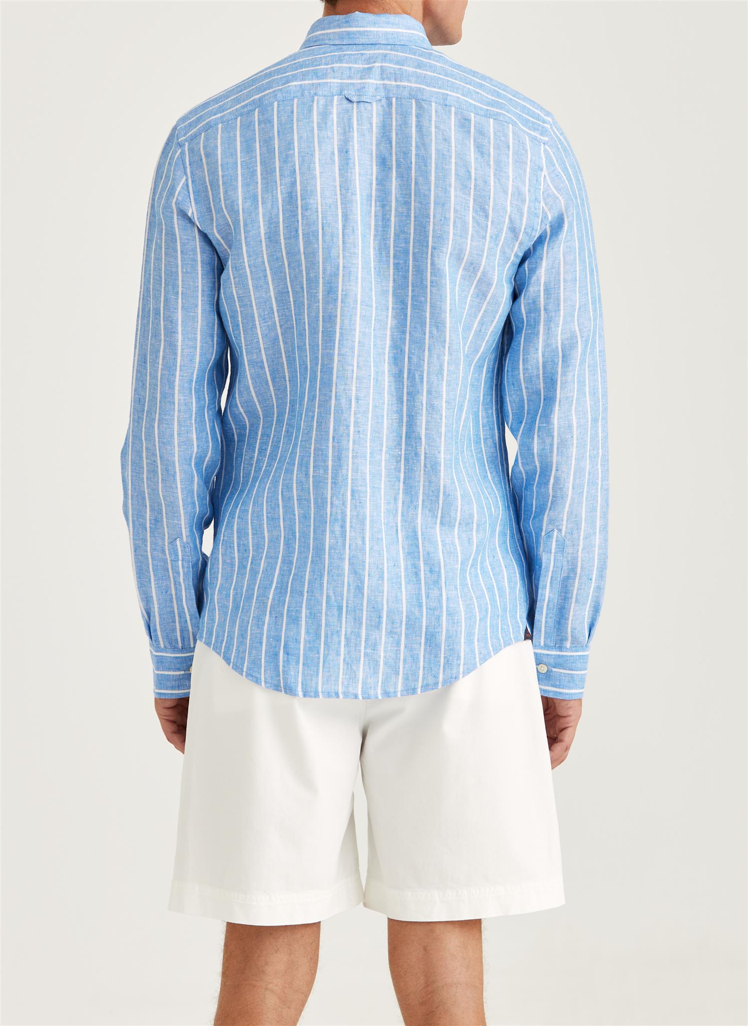 douglas linen stripe shirt-Skjorte-Morris-Aandahls