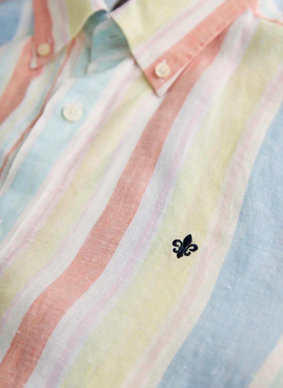 happy linen stripe shirt-Skjorte-Morris-Aandahls