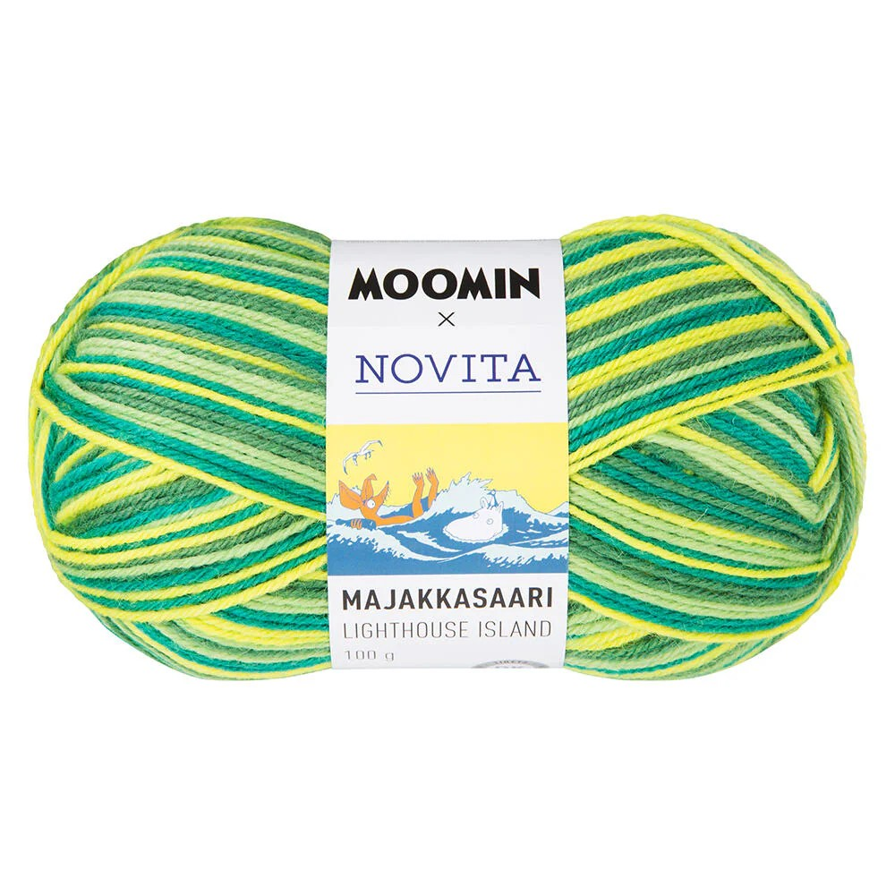 moomin strikkepakke sokker grønn/rosa-Garn & Broderi-Inspirasjon Forlag-Aandahls