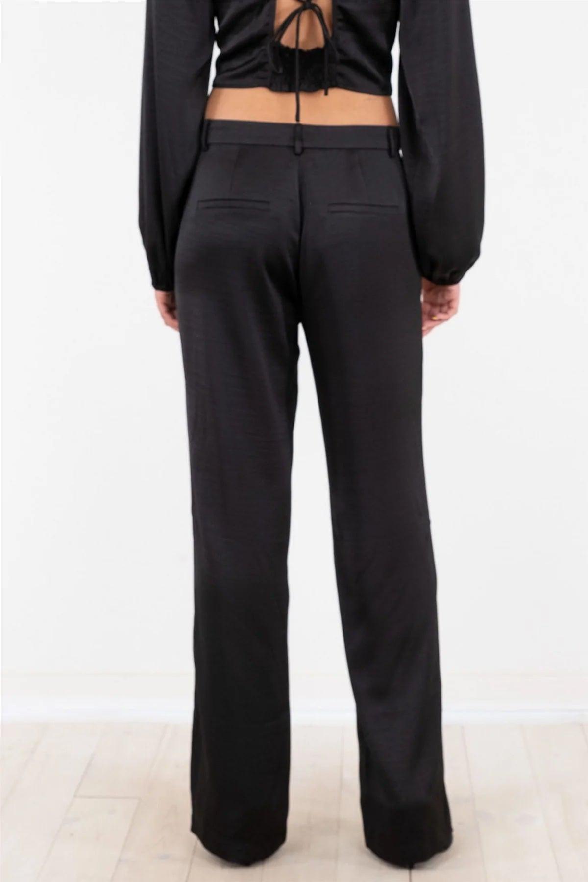 Alice Heavy Sateen Pants-Bukse-Neo Noir-Aandahls