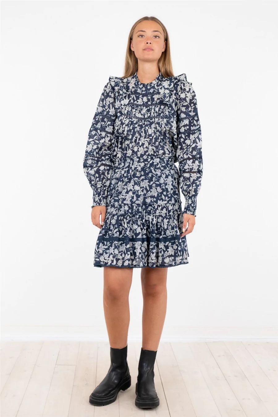 Cosy stencil flower skirt-Skjørt-Neo Noir-Aandahls