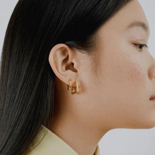 Tapered Square Detail Hoops-Smykker-Orelia-Aandahls