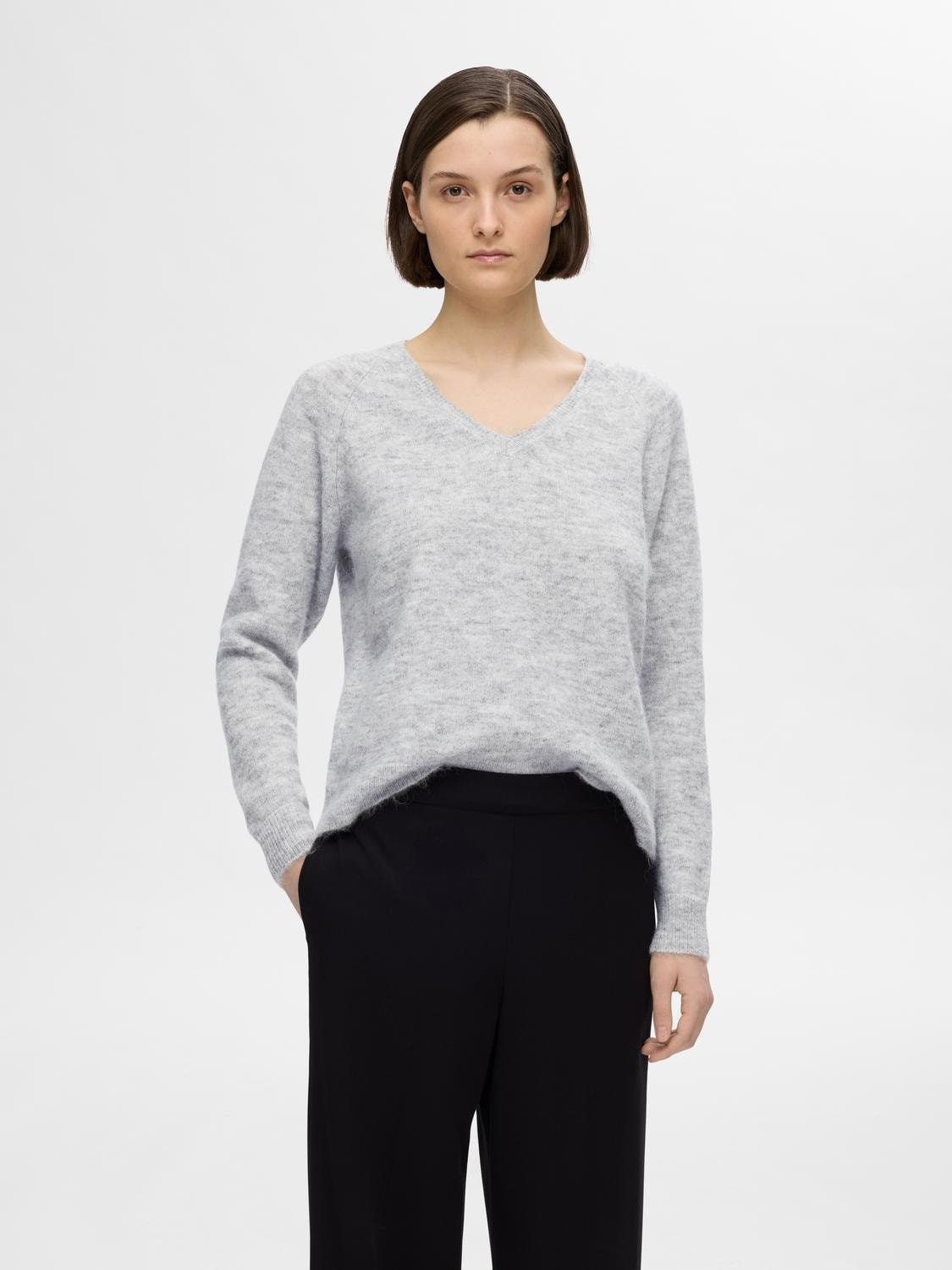 SLFLULU NEW LS KNIT V-NECK B NOOS