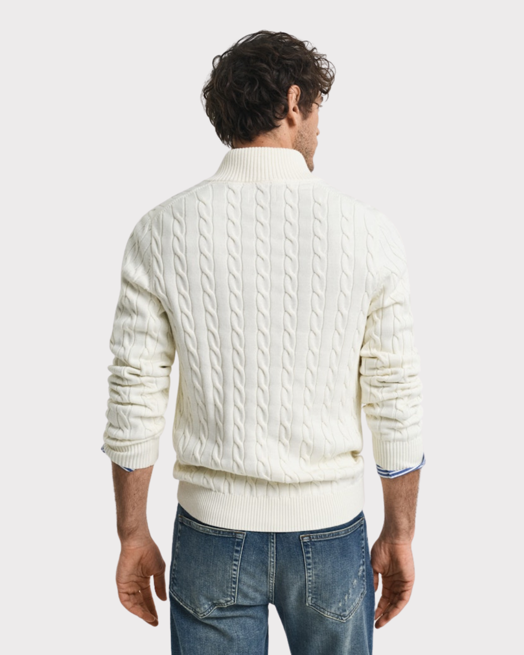 Cotton Cable Half Zip