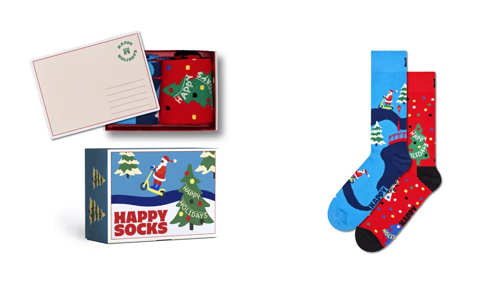 2-Pack Happy Holidays Socks Gift Set-Strømper-Happy Socks-Aandahls