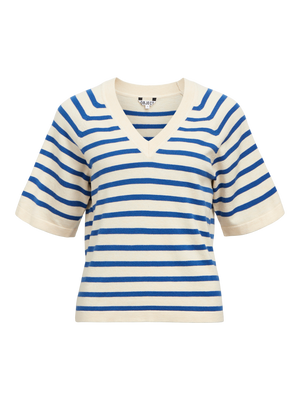 OBJTHESS 2/4 LO V-NECK KNIT TOP NOOS
