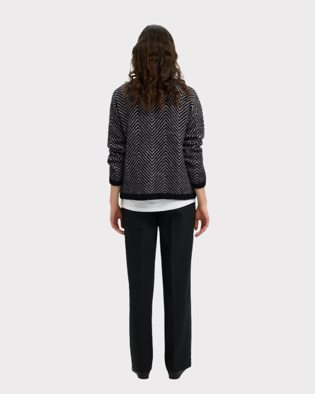 Slflulu Ls Herringbone Knit High Neck