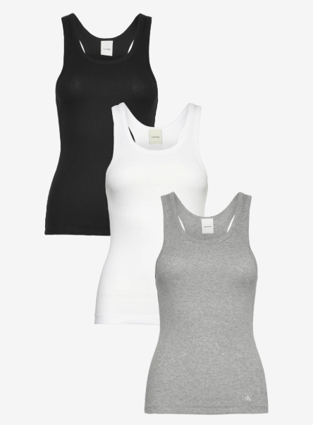 3 Scoop Neck Rib Tank-T-shirt-Calvin Klein-Aandahls