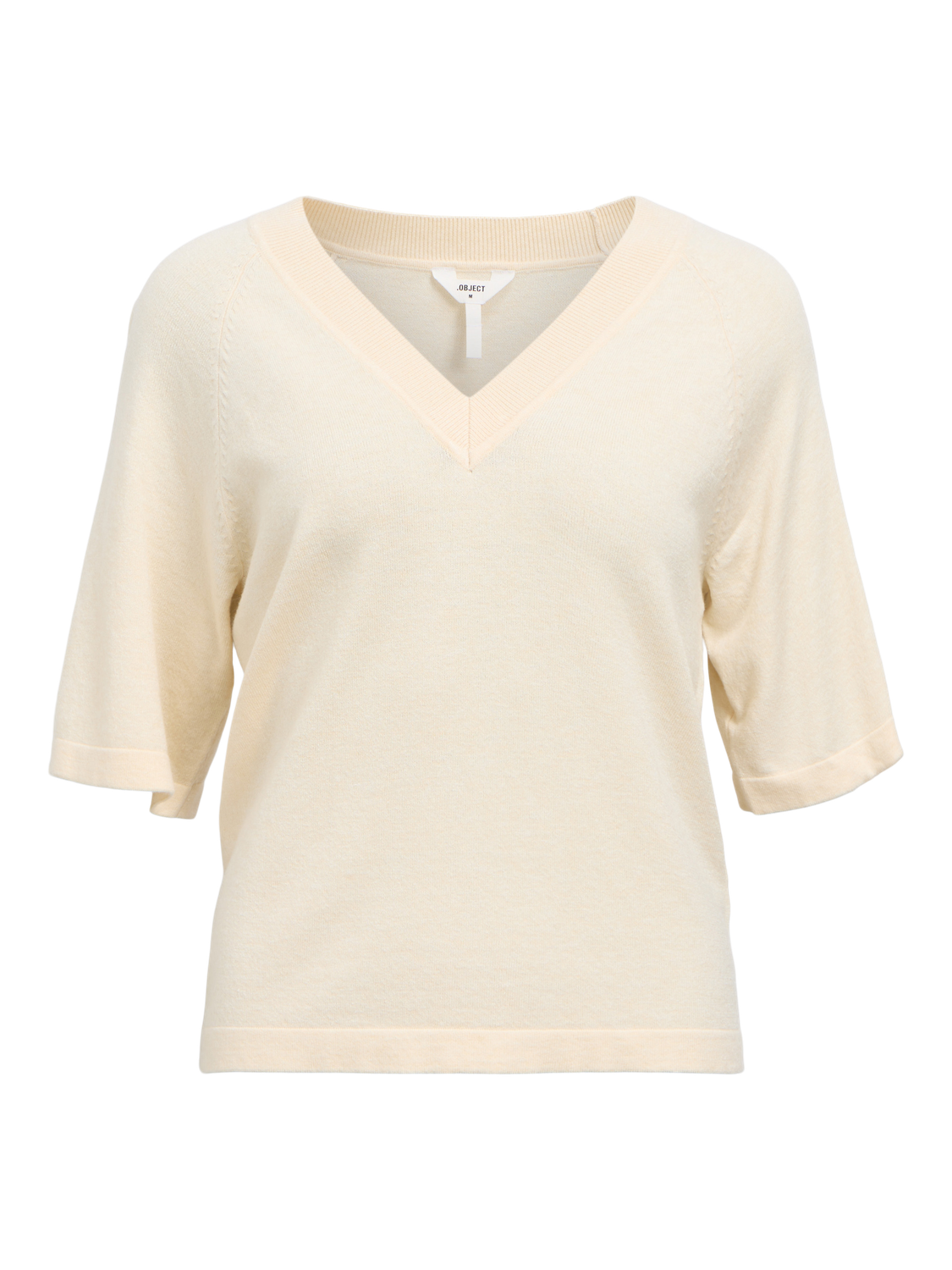 OBJTHESS 2/4 LO V-NECK KNIT TOP NOOS