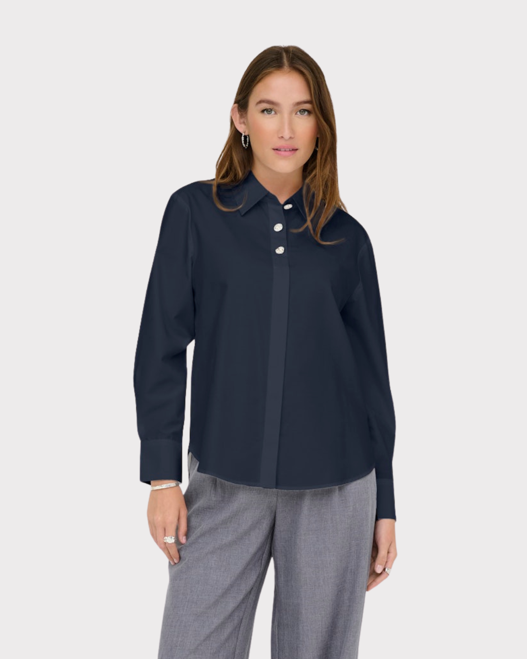 Soho L/s Loose Button  Shirt Wvn