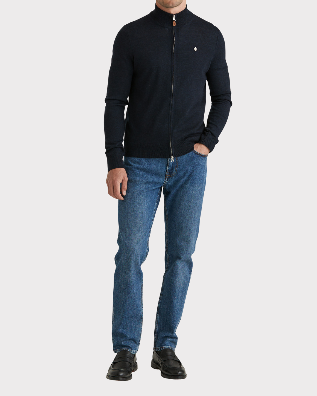 Merino zip cardigan