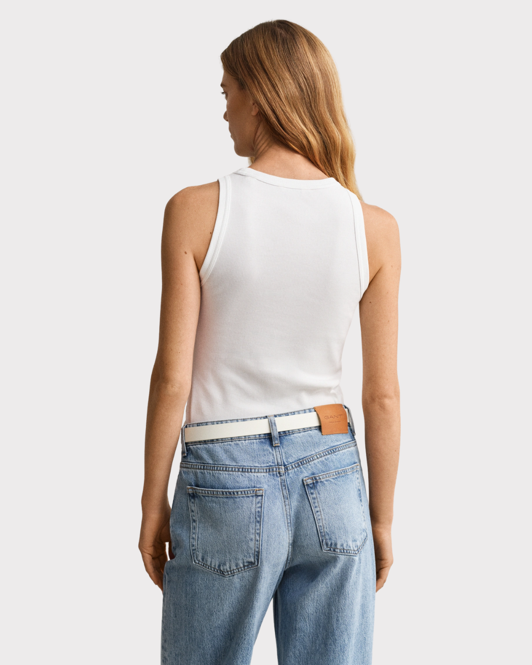 High Neck Rib Tank Top