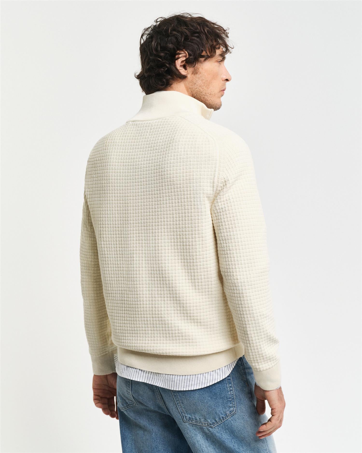 Cotton Texture Half Zip