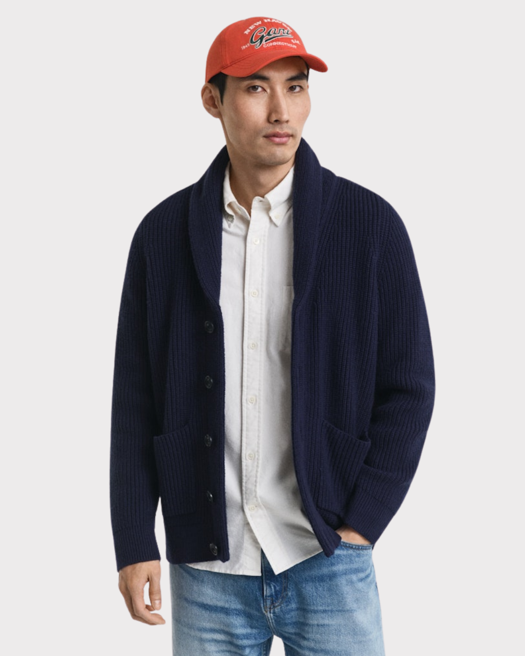 Cardigan Med Sjalkrage I Ullblanding