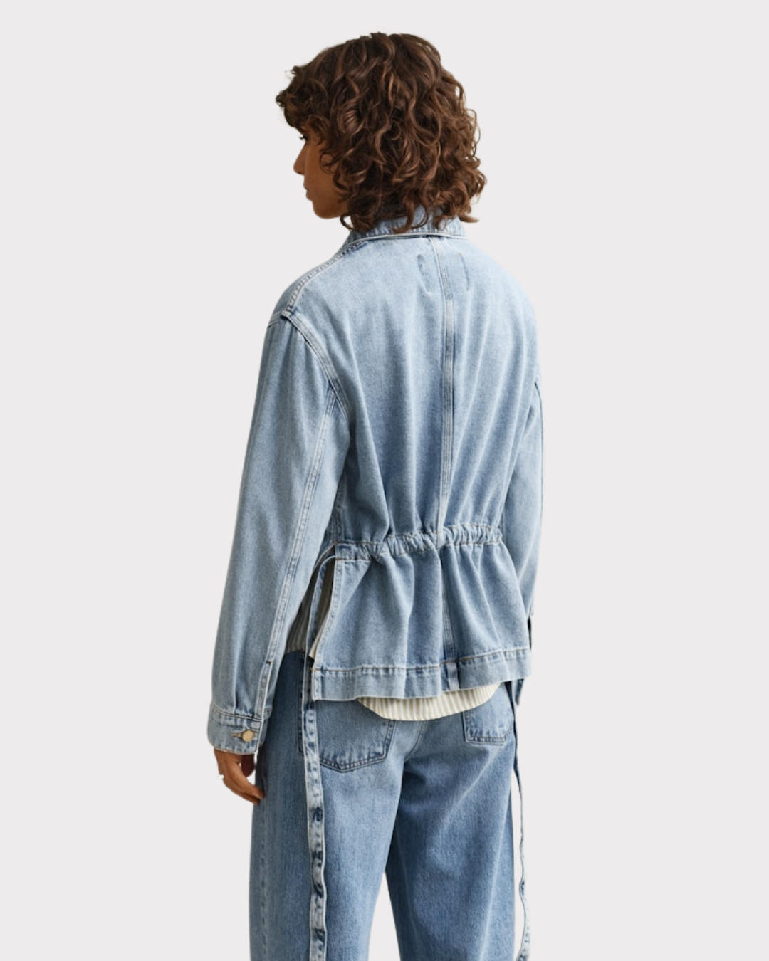 Denim Jacket with Tie Detail