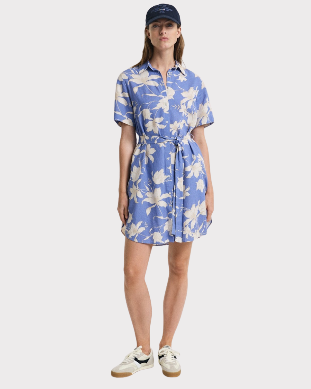 Reg linen floral print dress